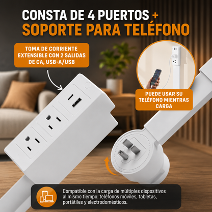 "TOMA CORRIENTE RETRÁCTIL DE 180°" ⚡