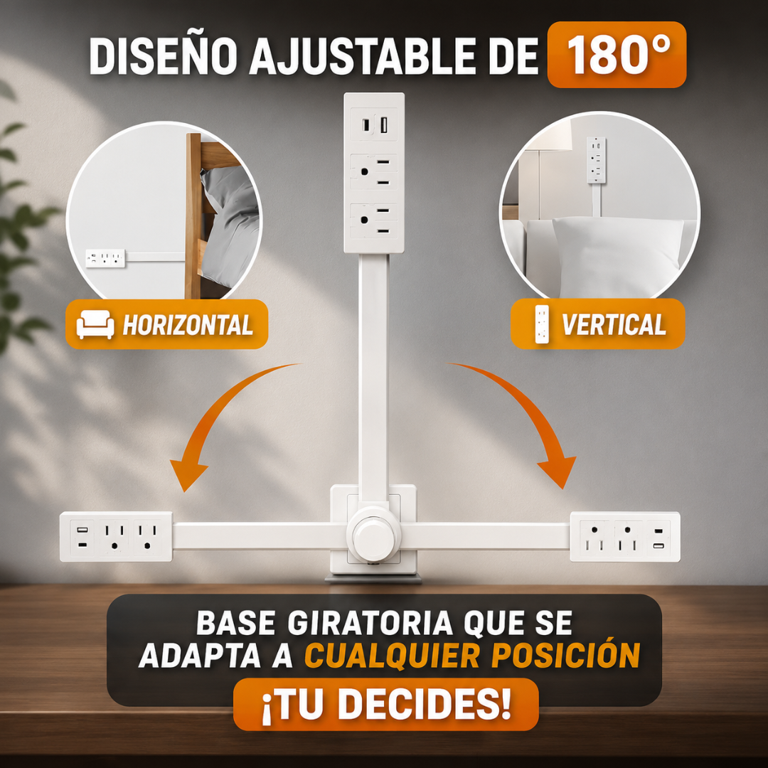 "TOMA CORRIENTE RETRÁCTIL DE 180°" ⚡