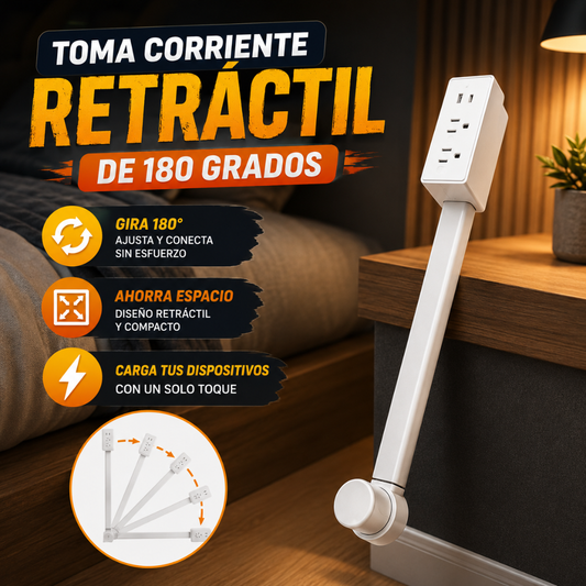 "TOMA CORRIENTE RETRÁCTIL DE 180°"⚡