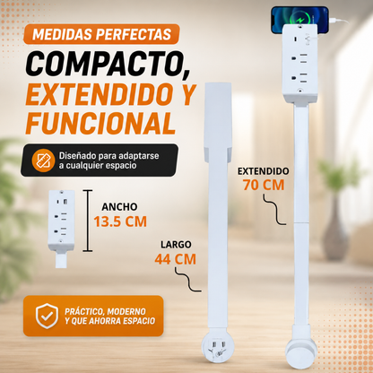 "TOMA CORRIENTE RETRÁCTIL DE 180°" ⚡